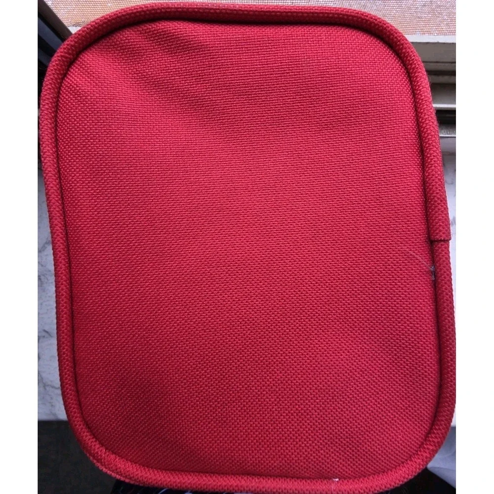 New Cosmetic Bag Women Red Sz: 6.5in x 5.5in x 6.5in Waterproof Canvas Zippered